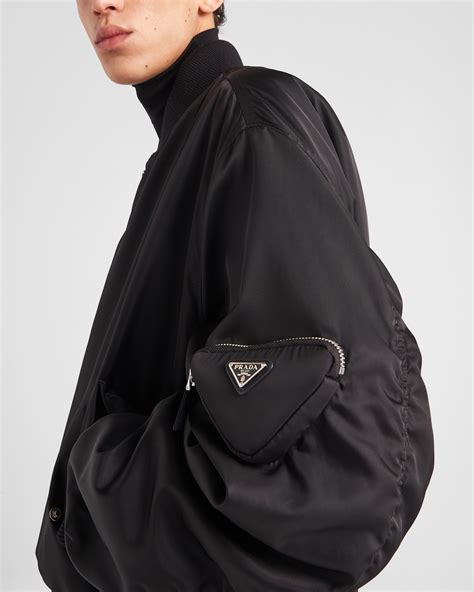 prada bomber jacket price|black nylon bomber jacket.